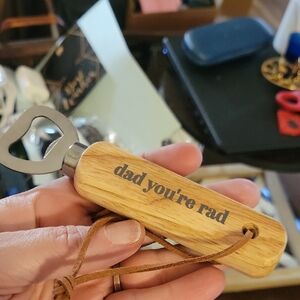 Wooden Bottle Opener with "Dad Your Rad" Engraved